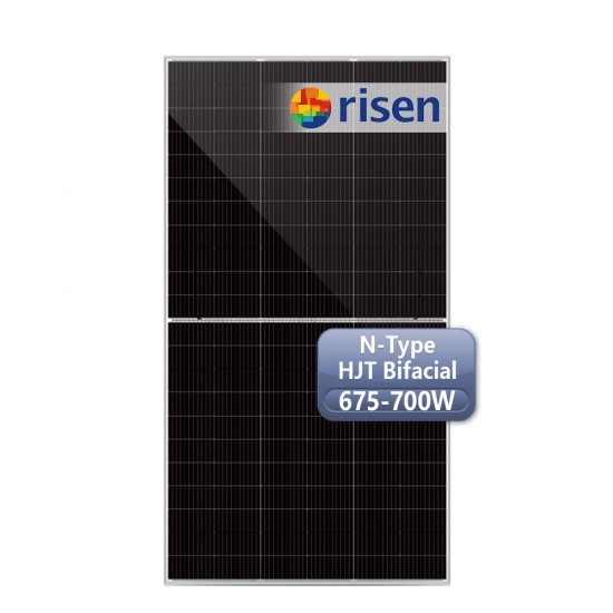   N-Type Risen HJT Bifacial Solar Panels 675W 680W 685W 690W 700W PV Moudle Price