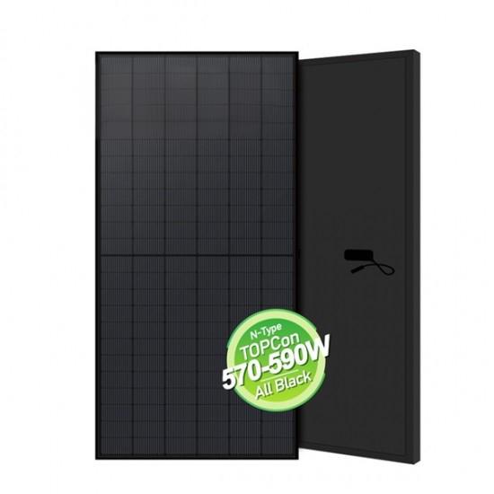 TOPCon Full Black 570W 575W 580W 590W 600W N-Type Solar Panels Mono With IEC TUV