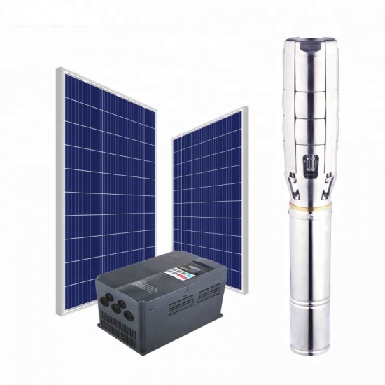 Deep well submersible solar water pump system for agriculture