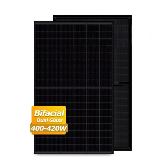 Bifacial Black Mono Solar Panel Half Cut 400W 405W 410W 420W Photovoltaic Solar Panels For Sale