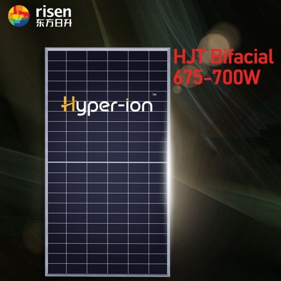 Bifacial 680W 685W 690W 700W Risen Solar Panels 132 Cells Monocrystalline Half Cut Photovoltaic PV Module