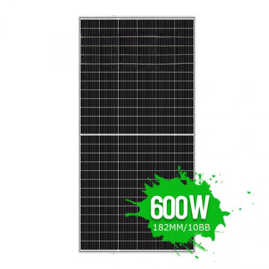 High Power Large Solar Panel 580W 590W 600W 610W Half Cell 182mm Mono 600 watt solar panel cost