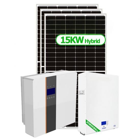 Storage Home Solar Power System 15KW Hybrid Solar Energy Systems with Lithium Battery 20KWH