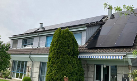 12kw hybrid system use full black shingled 440w in Switzerland